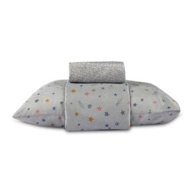 Jogo de Cama Solteiro 150 Fios Havan Kids 3 pçs - Aster Star Cinza