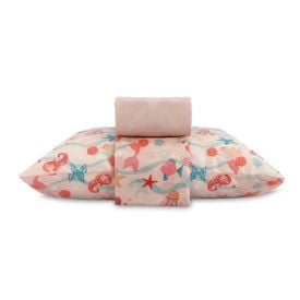 Jogo de Cama Solteiro 150 Fios Havan Kids 3 pçs - Sereia Kids Salmão