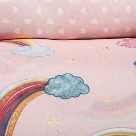  Jogo de Cama Solteiro 150 Fios Havan Kids 3 pçs - Unicórnio