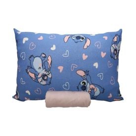 Jogo de Cama Solteiro Malha Estampado Disney - Stitch Sweet Malbec