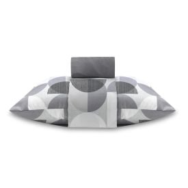 Jogo De Cama Solteiro Microfibra Havan Casa 3 Peças - Luccius Geo Cinza