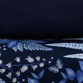 Jogo de Cama Solteiro Micropercal Havan Casa 3 p&ccedil;s - Flowers Marinho