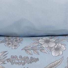 Jogo de Cama Solteiro Micropercal Havan Casa 3 pçs - Blossom Flowers Azul