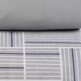 Jogo De Cama Solteiro Micropercal Havan Casa 3 P&ccedil;s - Detroit Geo Cinza