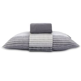 Jogo de Cama Solteiro Napoli Havan Casa 3 Peças - Fabricio Listra Cinza