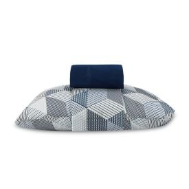 Jogo de Cama Solteiro Napoli Havan Casa 3 Peças - Cubos Geométricos Azul