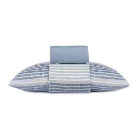 Jogo de Cama Solteiro Napoli Havan Casa 3 Pe&ccedil;as - Fabricio Listra Azul