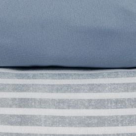 Jogo de Cama Solteiro Napoli Havan Casa 3 Pe&ccedil;as - Fabricio Listra Azul