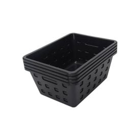 Jogo De Cestos Organizadores 4 Peças Square 1,3 Litro Dasplast - Preto