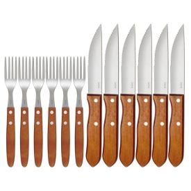 Jogo de Churrasco Garfo e Faca Mor Aço Inoxidável 12 Peças - 12 Peças