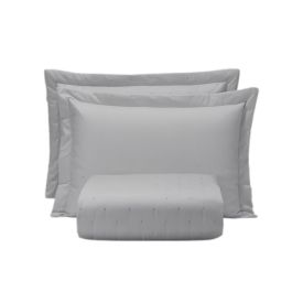 Jogo de Cobre Leito Toque de Algodão Casal Havan - Cinza Gelo