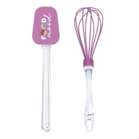 Jogo de Espátula e Fouet de Silicone Food Mood Havan Casa 2 Peças - Rosa