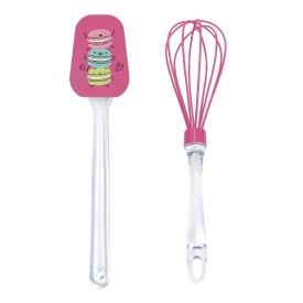 Jogo de Espátula e Fouet de Silicone Macarons Havan Casa 2 Peças - Rosa