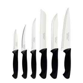 Jogo De Facas Inox Usual Tramontina 6 Peças - Preto