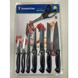 Jogo de Facas Tramontina Lâminas em Aço Inox 8 Peças