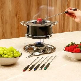 Jogo de Fondue Preto Havan Casa - 11 Pe&ccedil;as