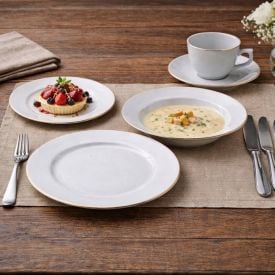 Jogo de Jantar Porcelana com Filete de Ouro Imperial Havan Casa - 20 Pe&ccedil;as