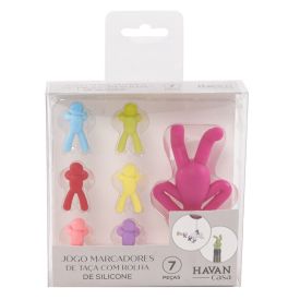 Jogo De Marcadores De Taças Com Rolha De Silicone Havan Casa 7 Pçs - Sortido