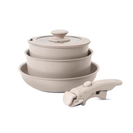 Jogo de Panelas com Cabo Removível Fit 10 Peças Brinox - Areia