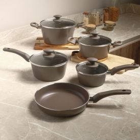 Jogo De Panelas De Indução Montreal Havan Casa 5 Peças - Camurça