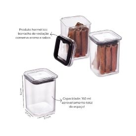 Jogo De Porta Condimentos Com Suporte Plasútil - 3 Peças 