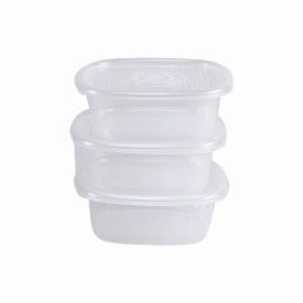 Jogo De Pote Quadrado Pop 1 Litro Plasútil - Transparente