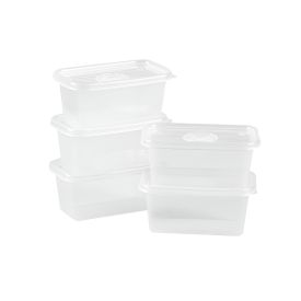 Jogo De Potes Retangular Pop Plasútil 380Ml - 5 Peças