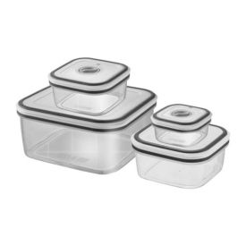 Jogo De Potes Herméticos Electrolux 4 Peças - Cinza e Branco