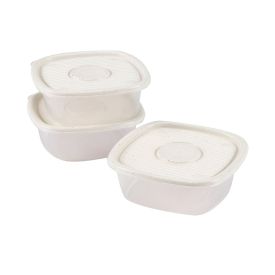 Jogo De Potes Marmorizado Pop Plasútil 1 Litro - 3 Peças