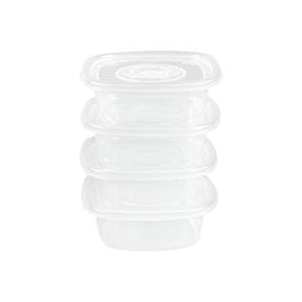 Jogo De Potes Quadrados Pop Plasútil 400Ml - 4 Peças