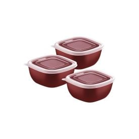  Jogo de Potes Tramontina Mixcolor Tampa Transparente 300 ml 3 Peças - BORDO