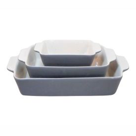 Jogo de Travessas 3 Peças Portuguesa Havan Casa - Cinza Creme