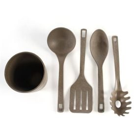 Jogo De Utensílios Com Suporte Cinza Petra Evo - 5 peças