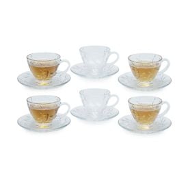 Jogo De Xicaras Com Pires Botânica 170Ml 12 Peças - Transparente