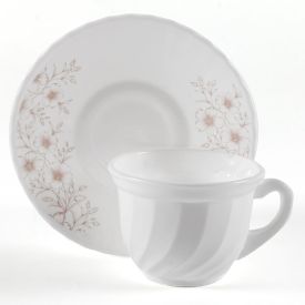 Jogo De X&iacute;caras Com Pires Opaline Safira 190Ml Havan Casa 12 P&ccedil;s - Branco