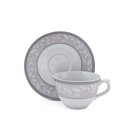 Jogo de Xicaras com Pires Porcelana Atenas Havan Casa 220 ml - 12 Pe&ccedil;as