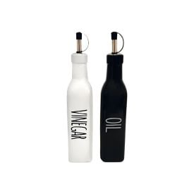 Jogo Galheteiro De Vidro Manhattan Hauskraft 290 Ml - Branco e Preto