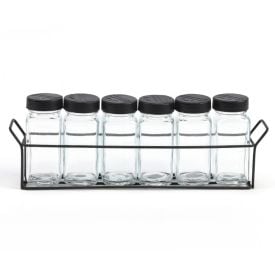 Jogo Porta Condimentos Com Suporte 85Ml Havan Casa - 6 Peças