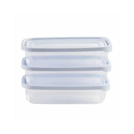 Jogo Potes De Plástico Mais Plasvale 710 Ml - 3 Peças 