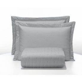 Jogo Cobre Leito Solteiro Requinte Hedrons - CINZA GELO