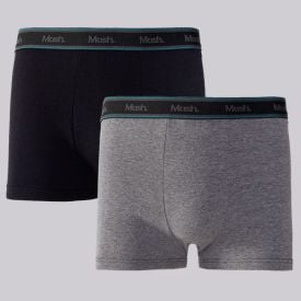 Kit 2 Cuecas Boxer Algodão Mash Pto/Cza Msc