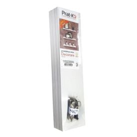 Kit 3 Prateleiras Brancas 1,5X10x40cm com Bucha Prat-K