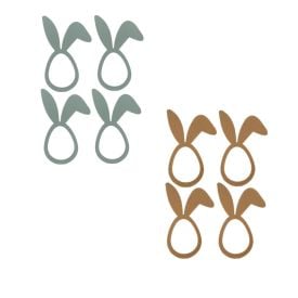 Kit Anel de Guardanapo Páscoa 4 Peças - Páscoa Dourado Verde