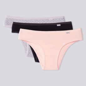 Kit Calcinha De Algodão DelRio Com 3 Unidades