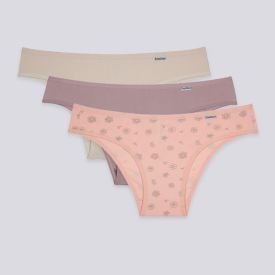 Kit Calcinha De Algodão DelRio Com 3 Unidades