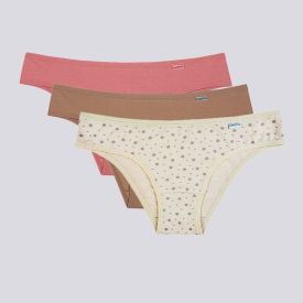Kit Calcinha De Algodão DelRio Com 3 Unidades