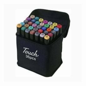 Kit Canetas Permanente Profissional Ponta Dupla Della Import - 36 Cores