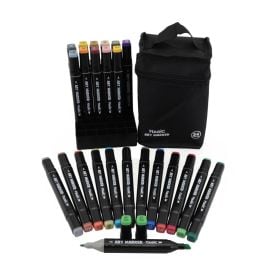 Kit Canetas Permanente Profissional Ponta Dupla Magic Kids - 24 Cores