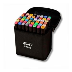 Kit Canetinhas 48 Cores Touch Ponta Dupla - Della Import