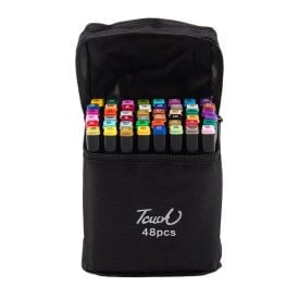 Kit Canetinhas 48 Cores Touch Ponta Dupla - Della Import